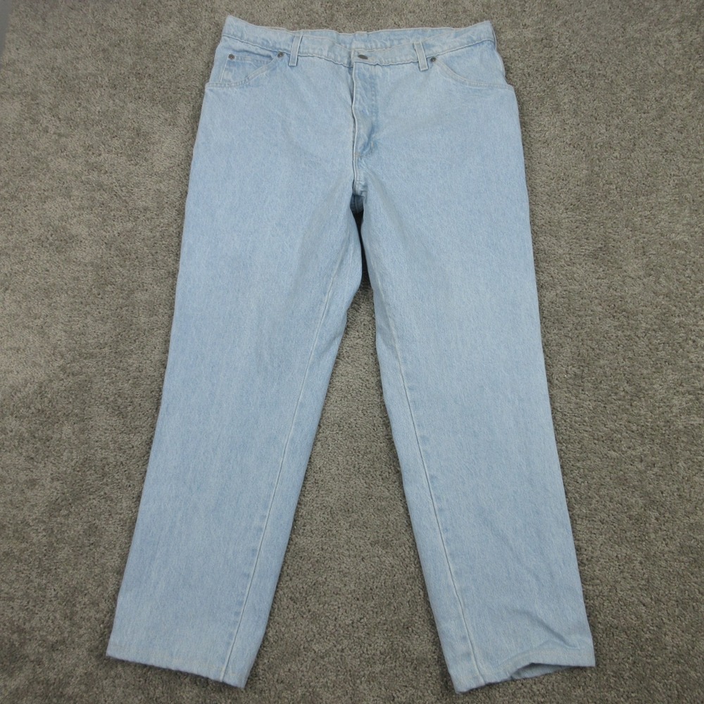 Vintage Lands End Jeans Mens‎ 37x28 (Tag 38) Blue Light Wash USA Denim Pants 90s